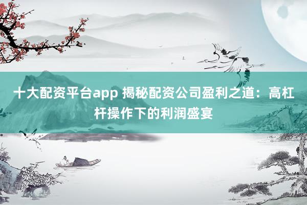 十大配资平台app 揭秘配资公司盈利之道：高杠杆操作下的利润盛宴