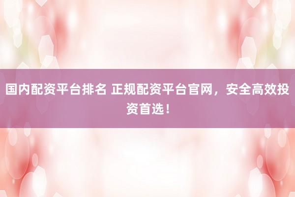 国内配资平台排名 正规配资平台官网，安全高效投资首选！