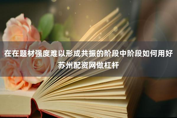 在在题材强度难以形成共振的阶段中阶段如何用好苏州配资网做杠杆