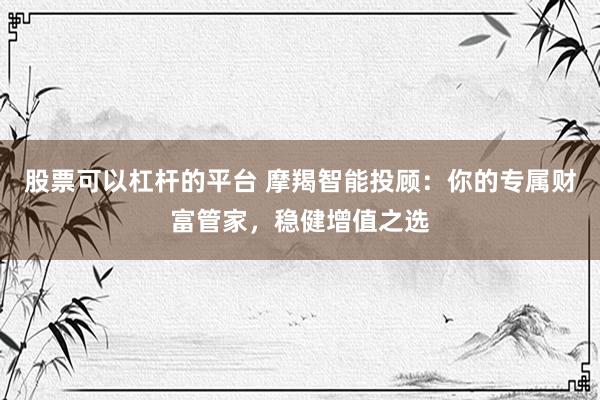 股票可以杠杆的平台 摩羯智能投顾：你的专属财富管家，稳健增值之选