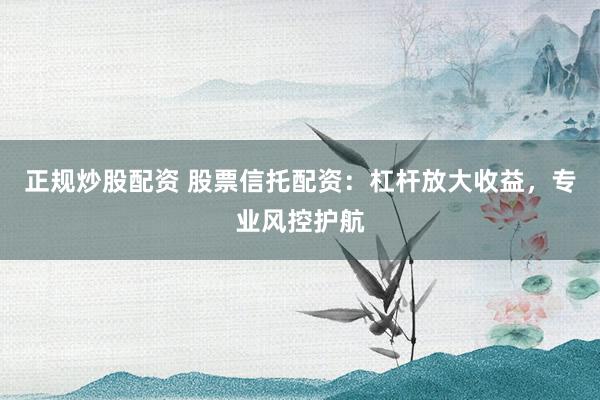 正规炒股配资 股票信托配资：杠杆放大收益，专业风控护航